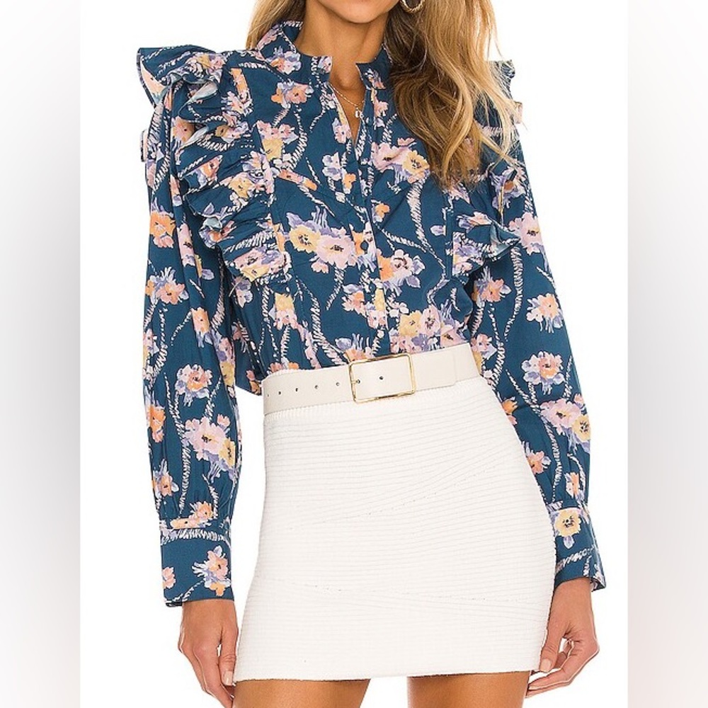 NWT Never worn LoveShackFancy Beatrix Top Midnight Blush SZ s